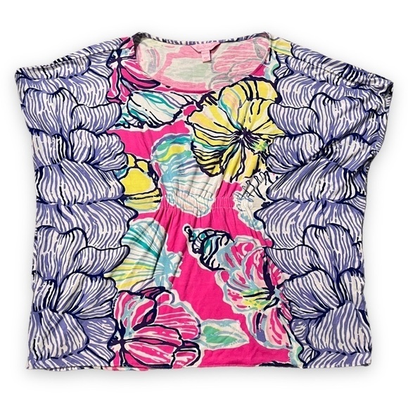Lilly Pulitzer Kaliko Caftan Knit Top Floral Colorful Beach  Size XXS/XS 20976 - Picture 2 of 9